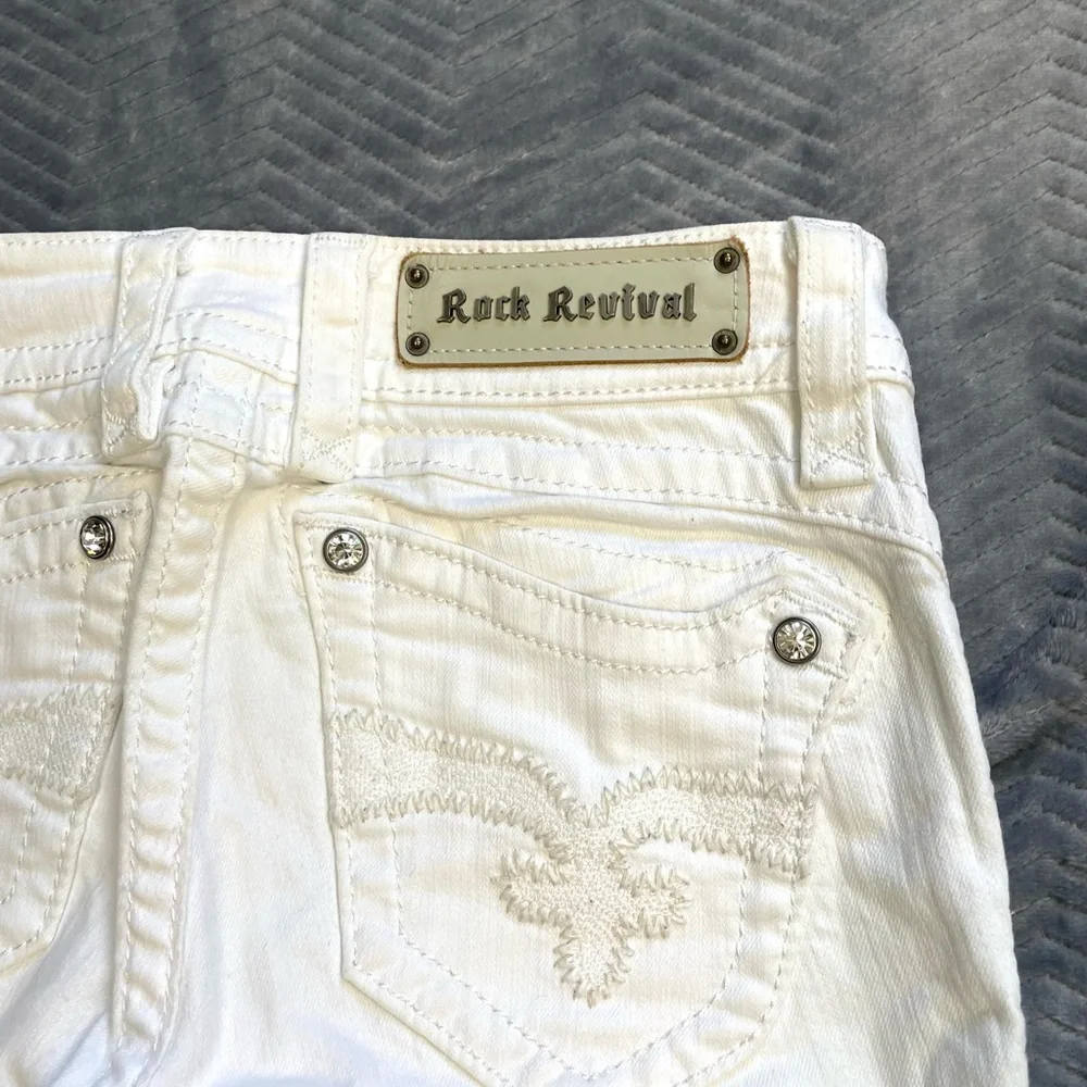 Women’s Rock Revival Amy‎ Capri Jeans White 26